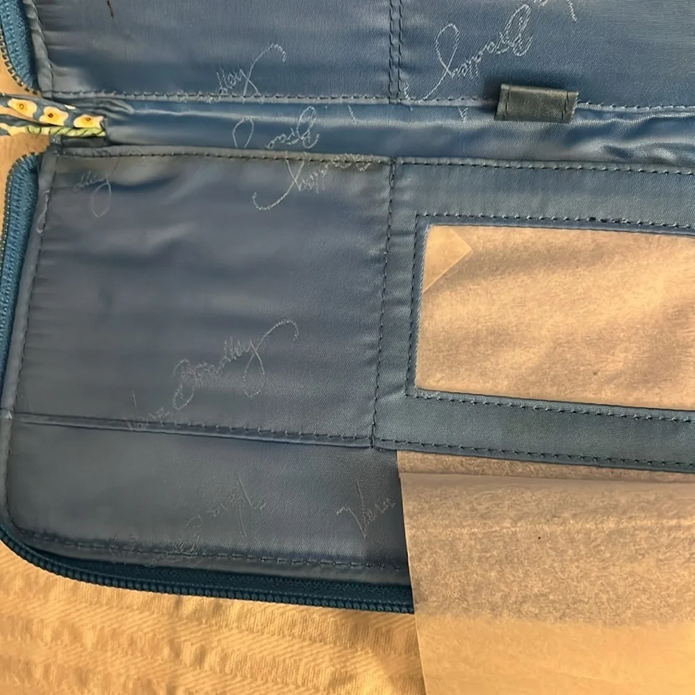 Vera Bradley Blue and Green Floral Wallet - Picture 4 of 5